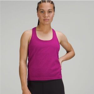 lululemon athletica Women's Magenta Racerback Tank Top- waist length